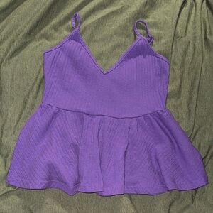 SHEIN Purple Ribbed Camisole Top